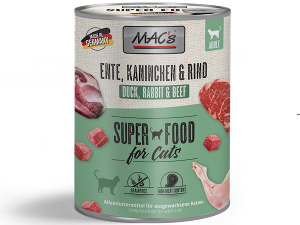 Mac's Katten Natvoer Blikjes 800g eend, konijn & rundvlees